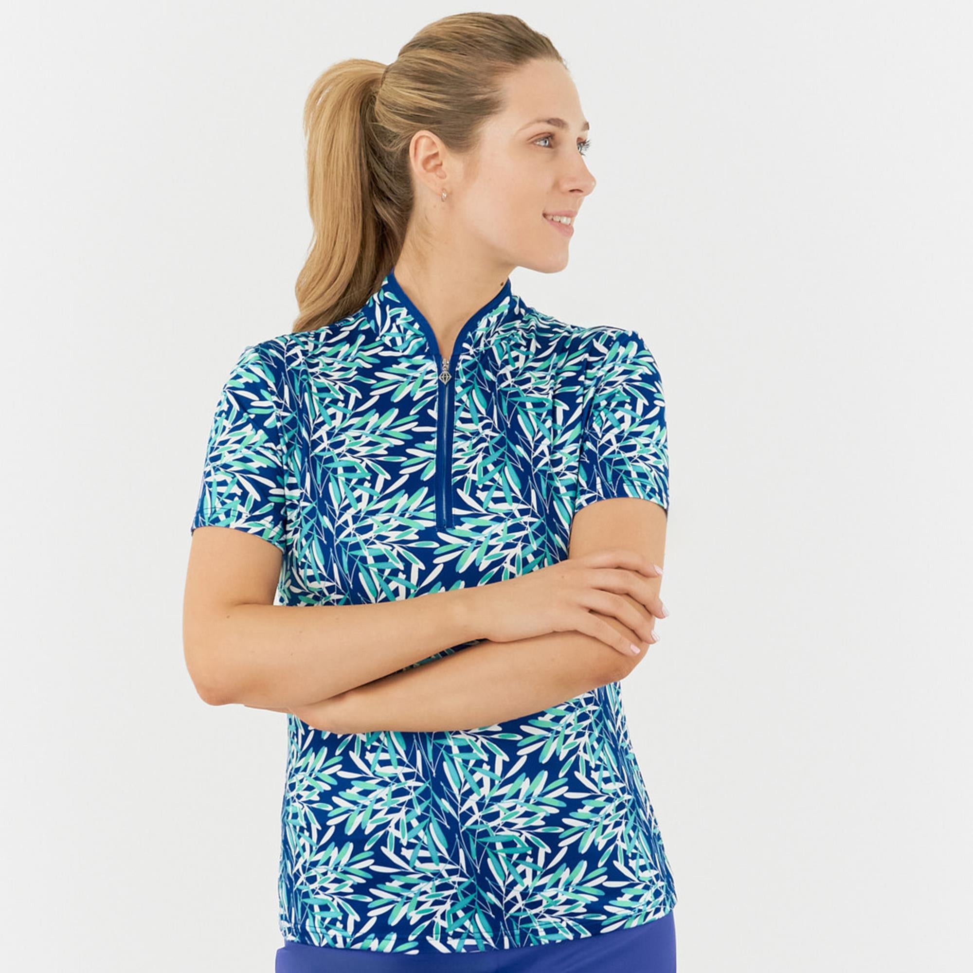 Pure Golf Ellen Ladies Golf Polo Shirt Floating Palms Yale